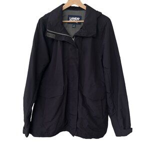 Lands' End Women's Rain Jacket Outrigger Mesh Lined Size Medium 10-12 Pockets